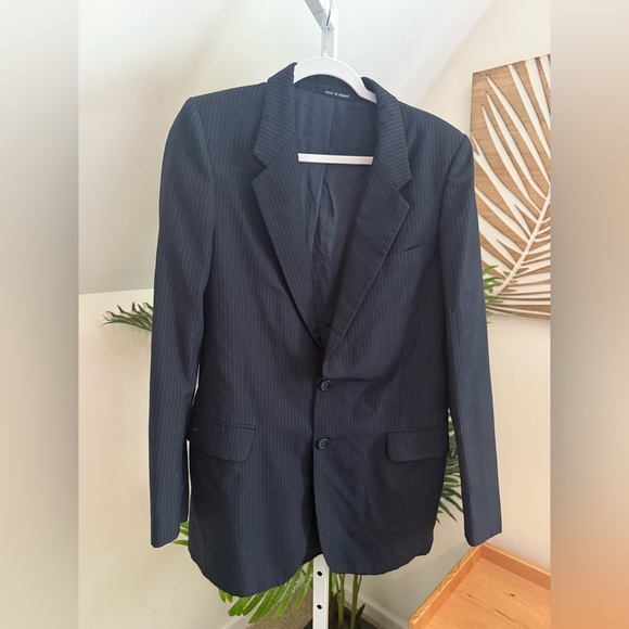 Vintage Yves Saint Laurent Pour Homme Blazer‎ – Made in France Navy Pinstripe 36